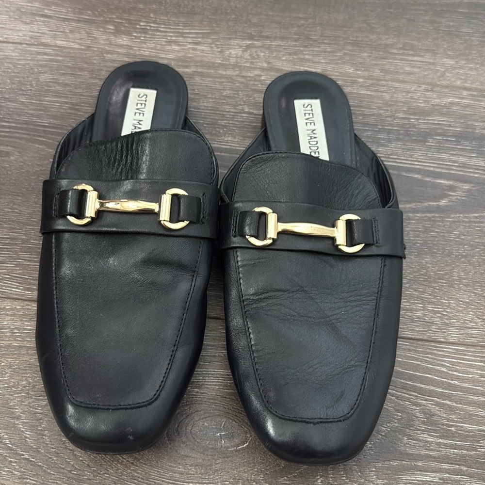 Steve Madden black  mules 7.5